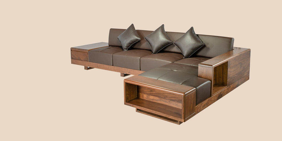 Bộ Sofa gỗ óc chó PB04